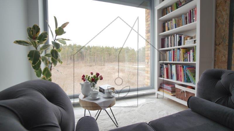 sofa z widokiem na las